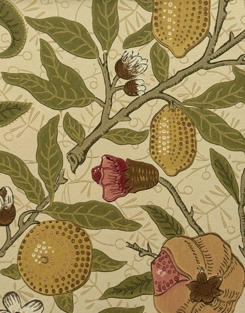 ‘Fruit – Limestone & Artichoke’ Vintage Morris & Co. Classic Wall Art | William Morris Orchard-Inspired Wallpaper Print
