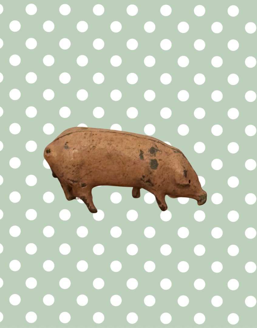 Britains Ltd Cast Lead Pig | Vintage 1920s Painted Farm Animal Miniature Toy Collectable