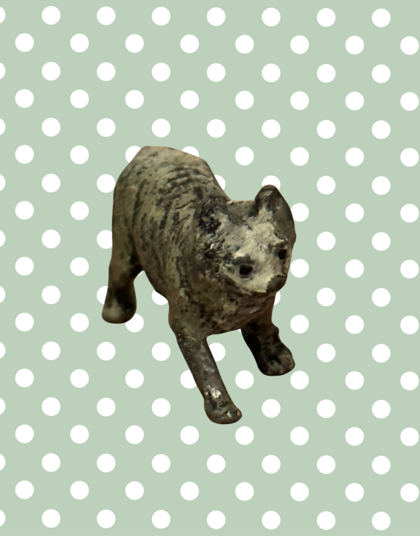 Britains Ltd Cast Lead Cat | Vintage 1920s Painted Farm Animal Figurine