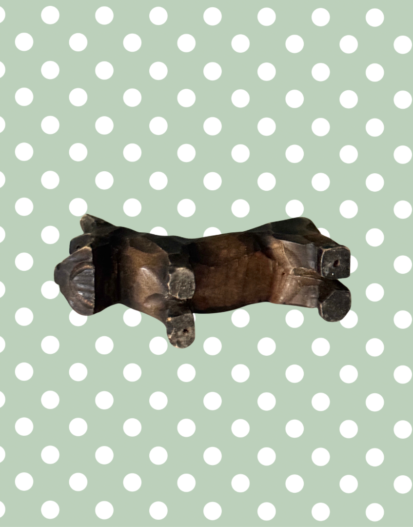 Gorgeous Antique 1930s Black Forest Characterful Scottie Dog | Rare Hand Carved Wooden Terrier with Bead Eyes