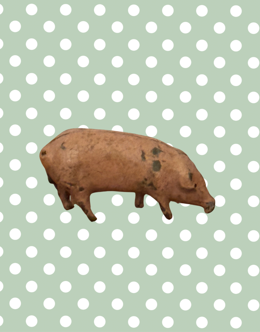 Britains Ltd Cast Lead Pig | Vintage 1920s Painted Farm Animal Miniature Toy Collectable