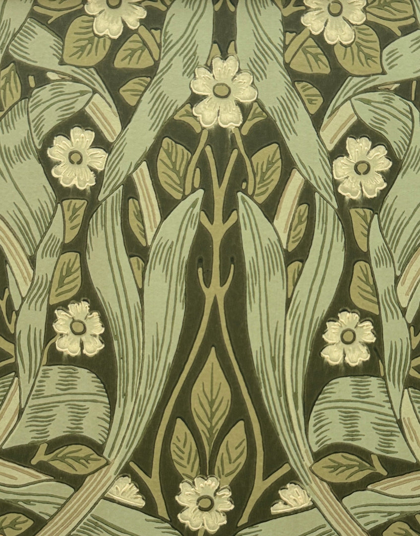 'Pimpernel - Brick & Olive' William Morris Framed Vintage Floral Wallpaper Print