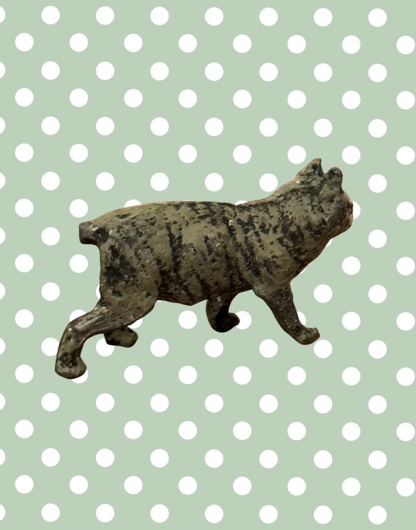 Britains Ltd Cast Lead Cat | Vintage 1920s Painted Farm Animal Figurine