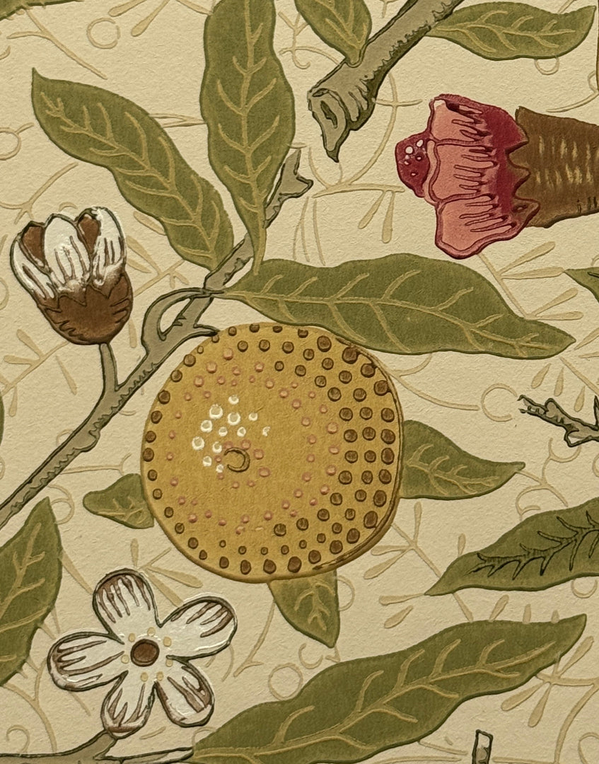 ‘Fruit – Limestone & Artichoke’ Vintage Morris & Co. Classic Wall Art | William Morris Orchard-Inspired Wallpaper Print