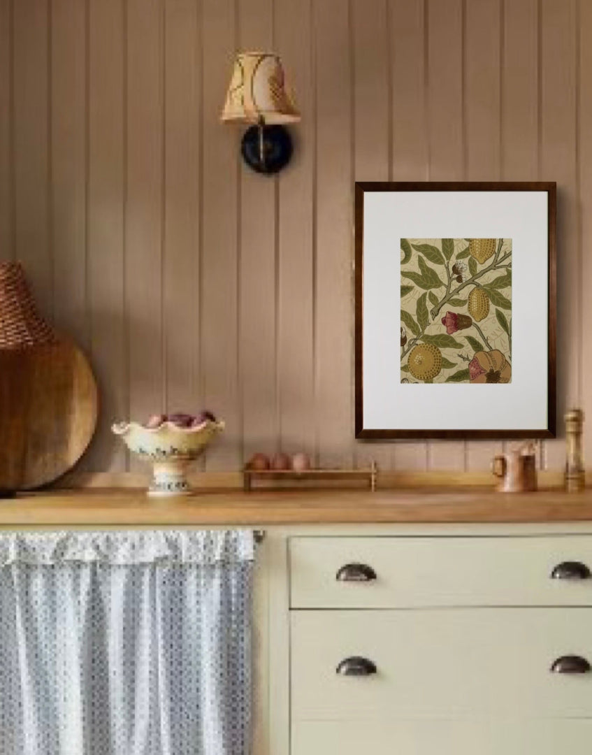 ‘Fruit – Limestone & Artichoke’ Vintage Morris & Co. Classic Wall Art | William Morris Orchard-Inspired Wallpaper Print