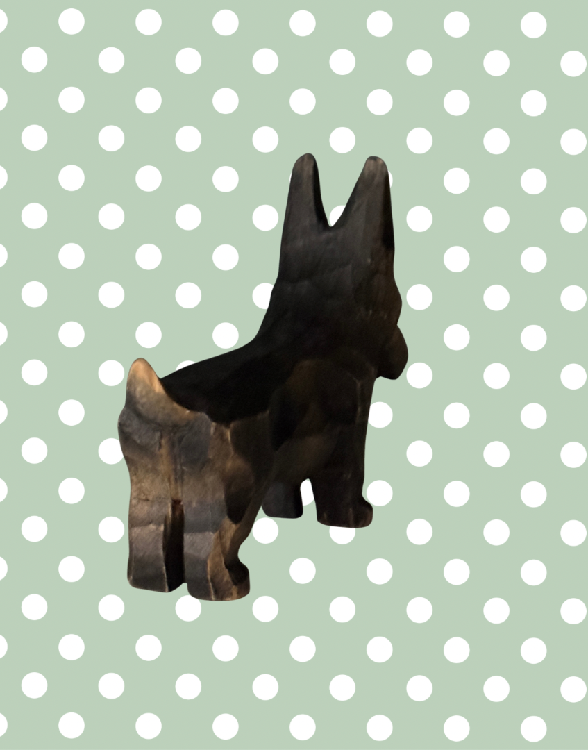 Gorgeous Antique 1930s Black Forest Characterful Scottie Dog | Rare Hand Carved Wooden Terrier with Bead Eyes