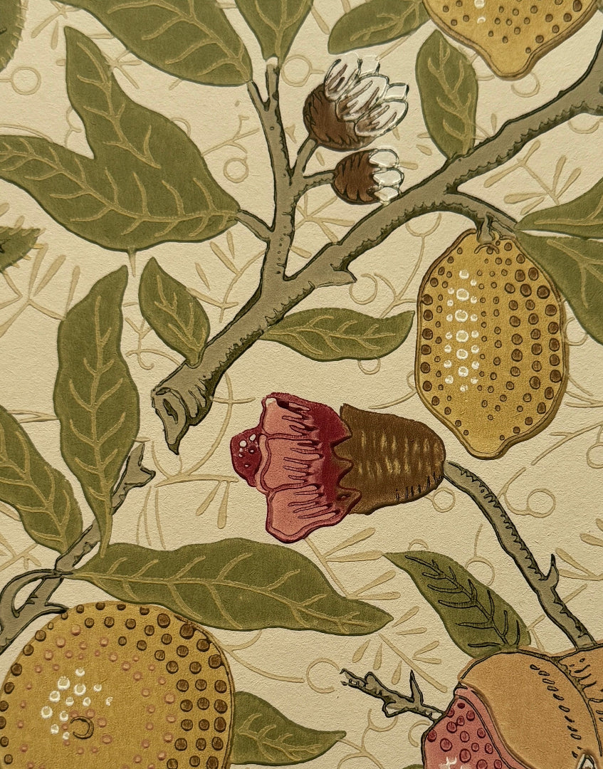 ‘Fruit – Limestone & Artichoke’ Vintage Morris & Co. Classic Wall Art | William Morris Orchard-Inspired Wallpaper Print
