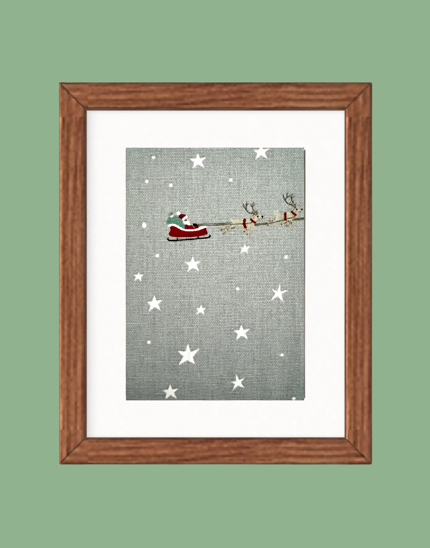 Framed Print - Sophie Allport 'Starry Night' Fabric Wall Art | Unique Handcrafted Countryside & Children's Decor