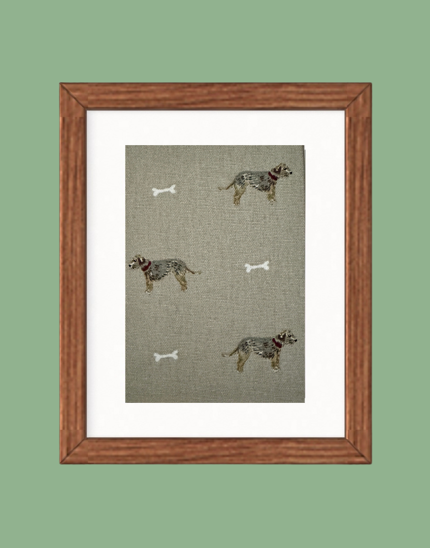 Framed Print - Sophie Allport 'Terrier' Fabric Wall Art | Unique Handcrafted Countryside & Children's Decor