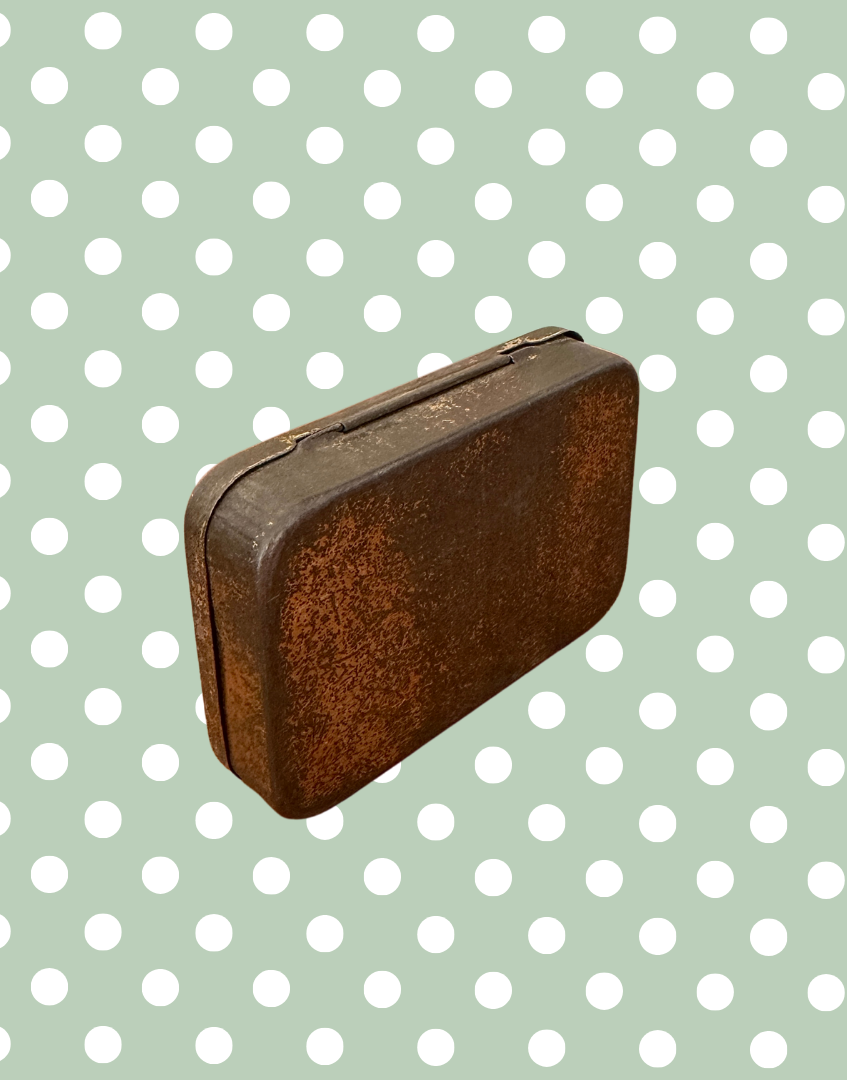 Vintage Gold & Navy Paper Fasteners Tin | Elegant Haberdashery or Office Collectable