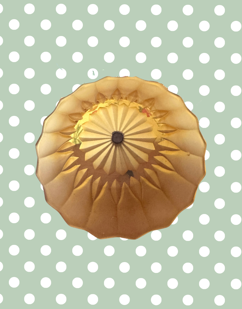 Base of French vintage amber glass cake stand