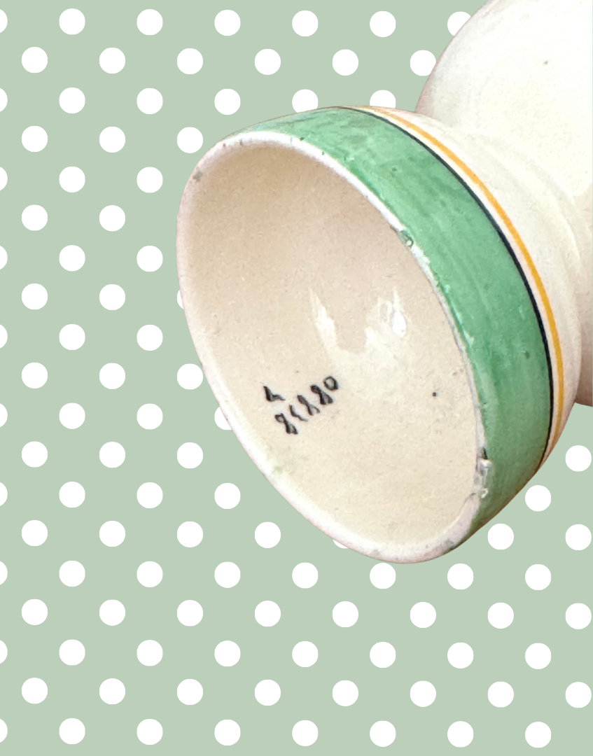 Vintage Yellow Duck Egg Cup With Rabbit & Chick Design | Charming Easter Collectable