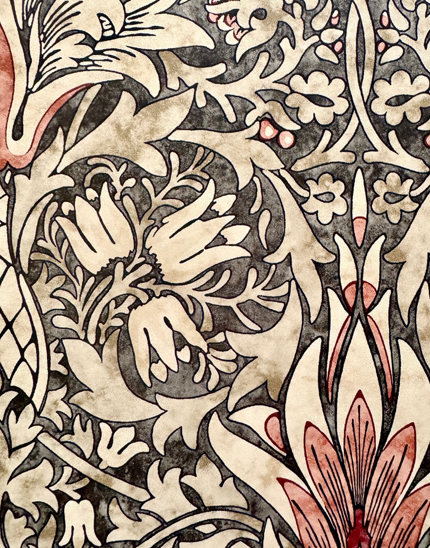Framed Print - William Morris ‘Snakeshead - Charcoal & Spice' Vintage Wall Art | Dark Botanicals Wall Art Collection