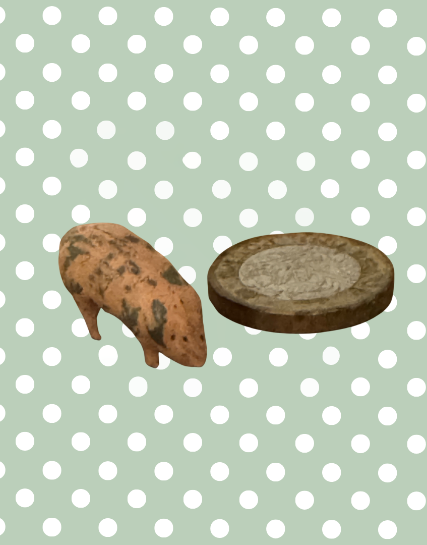 Miniature Pink Patina Patched Pig Figurine (Version 2) | Britains Ltd Vintage Lead Animal (1920s)