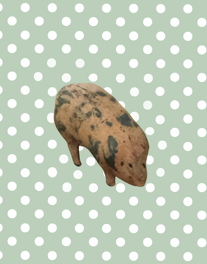 Miniature Pink Patina Patched Pig Figurine (Version 2) | Britains Ltd Vintage Lead Animal (1920s)