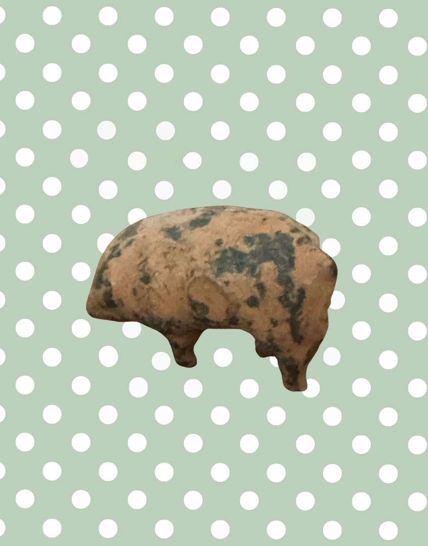 Miniature Pink Patina Patched Pig Figurine (Version 2) | Britains Ltd Vintage Lead Animal (1920s)