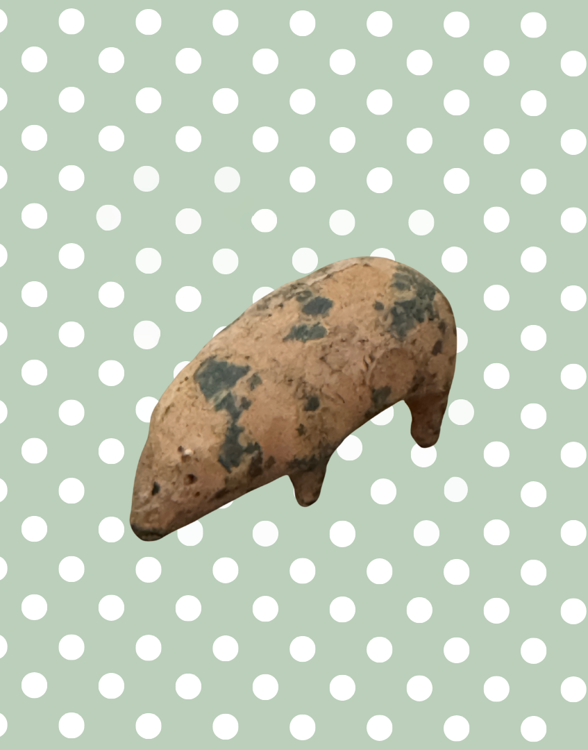 Miniature Pink Patina Patched Pig Figurine (Version 2) | Britains Ltd Vintage Lead Animal (1920s)