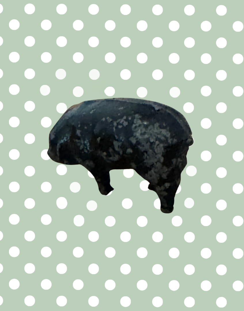 Miniature Black Standing Pig Collectable (Version 2) | Britains Ltd Vintage Lead Figurine (1920s)