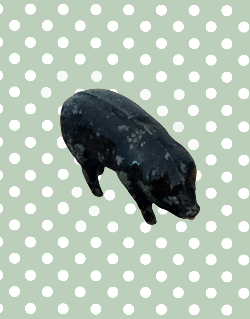 Miniature Black Standing Pig Collectable (Version 2) | Britains Ltd Vintage Lead Figurine (1920s)