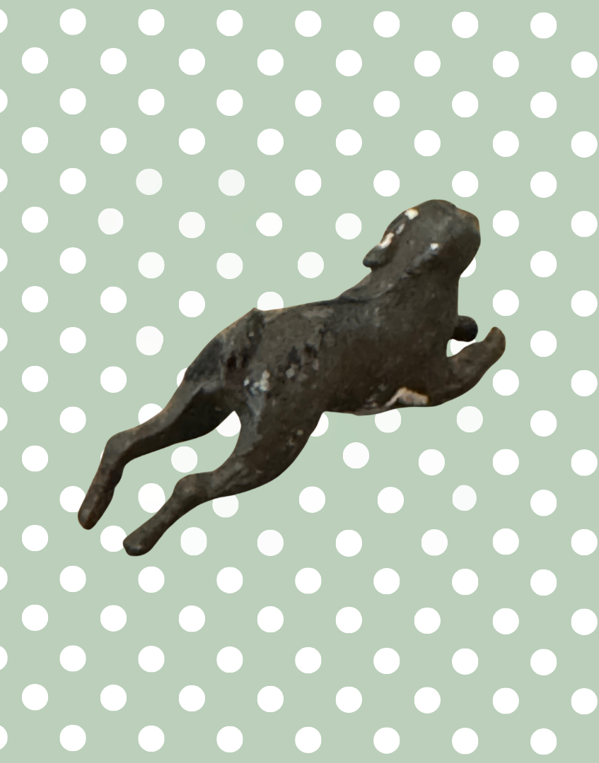 Miniature All Brown Leaping Hare | Britains Ltd Vintage Lead Countryside Animal (1920s)