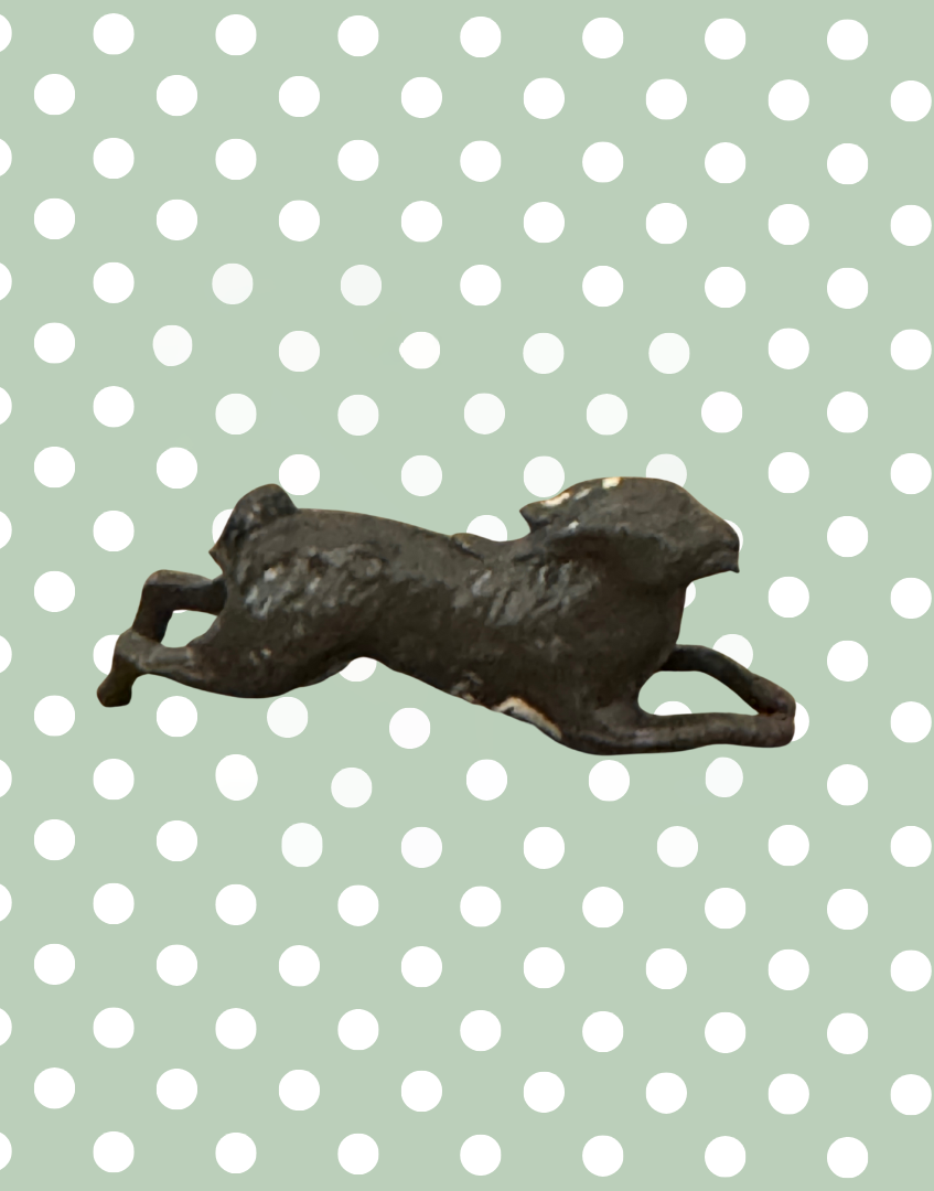 Miniature All Brown Leaping Hare | Britains Ltd Vintage Lead Countryside Animal (1920s)