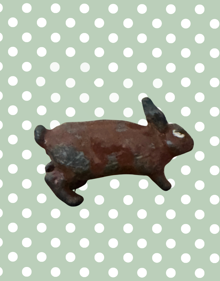Sweet Miniature Standing Red-Brown Rabbit | Britains Ltd Vintage Lead Figurine (1920s)