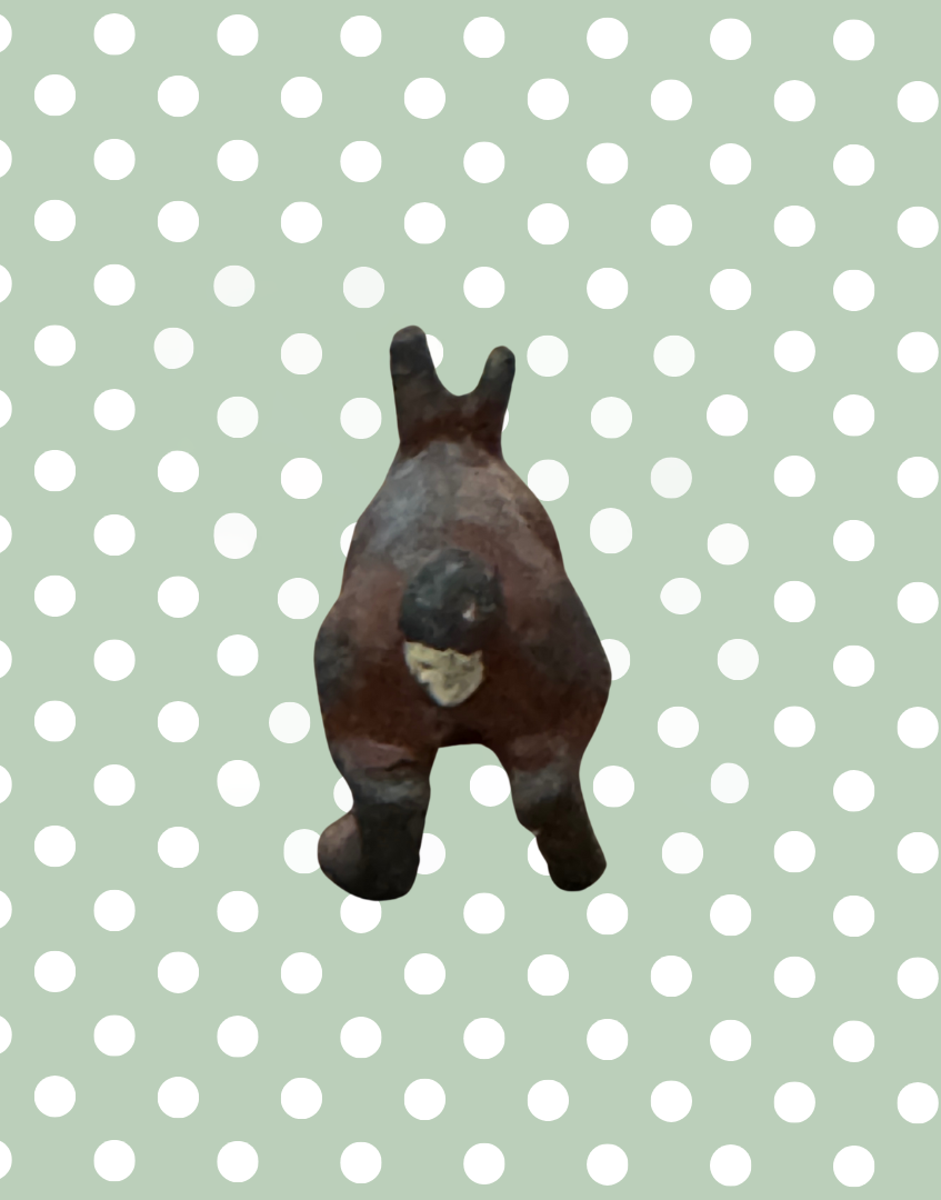 Sweet Miniature Standing Red-Brown Rabbit | Britains Ltd Vintage Lead Figurine (1920s)
