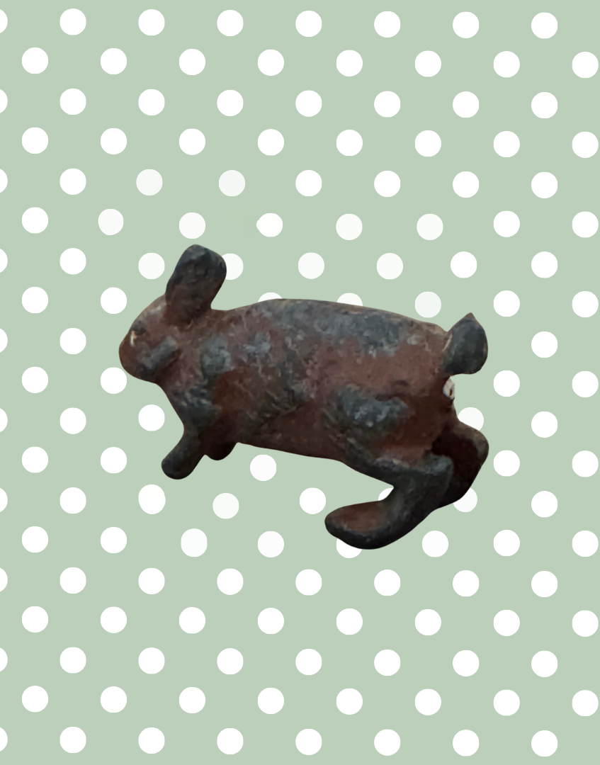 Sweet Miniature Standing Red-Brown Rabbit | Britains Ltd Vintage Lead Figurine (1920s)