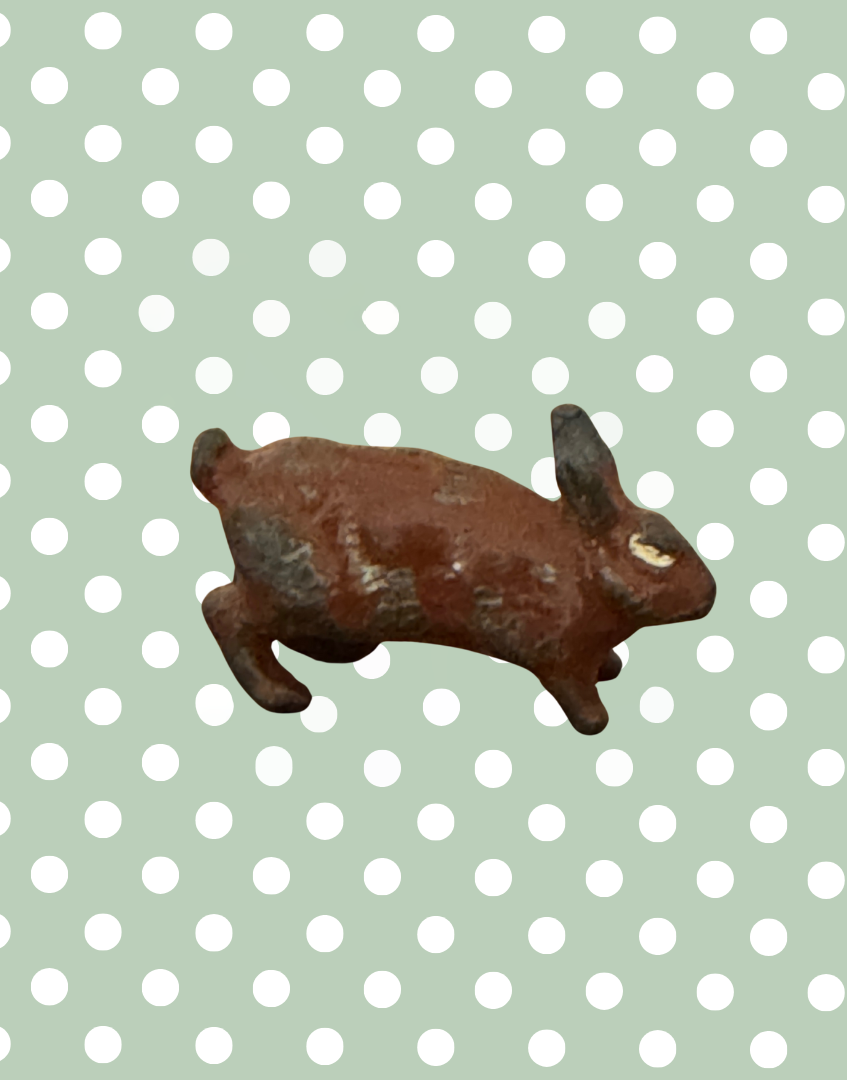 Sweet Miniature Standing Red-Brown Rabbit | Britains Ltd Vintage Lead Figurine (1920s)