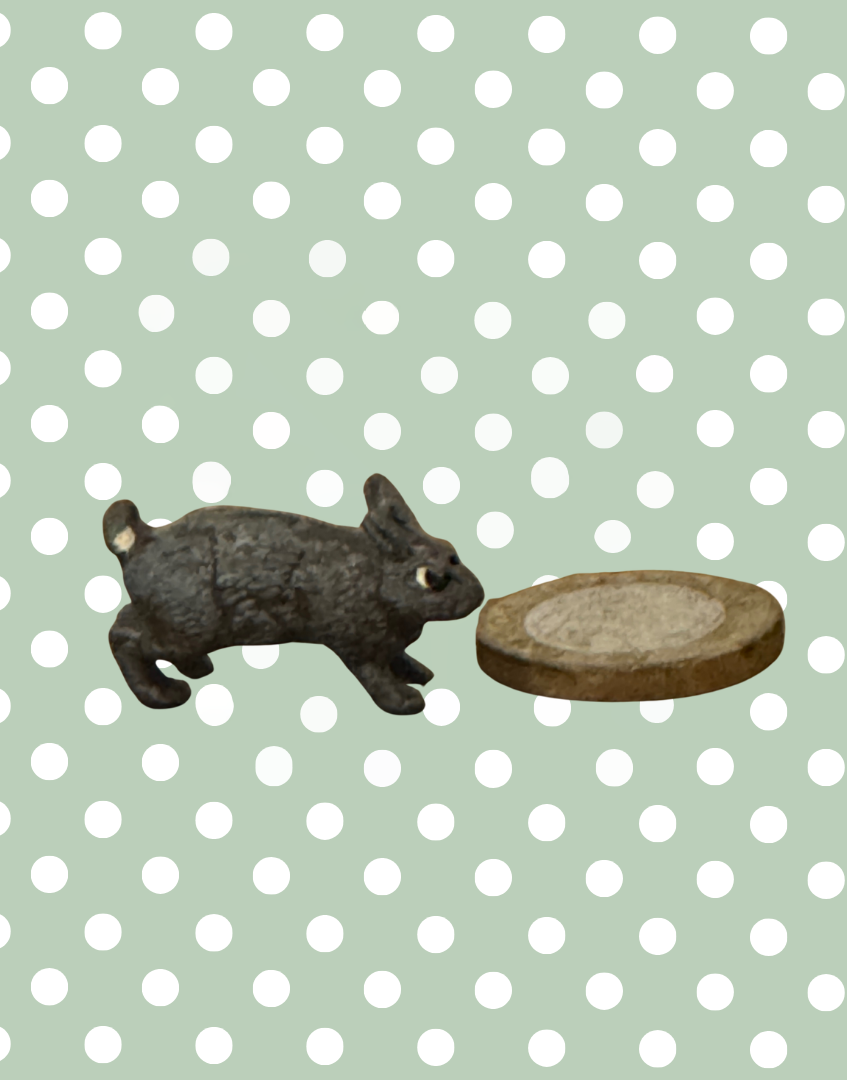 Charming Miniature Standing Dark Brown Rabbit (Version 2) | Britains Ltd Vintage Lead Countryside Figurine (1920s)