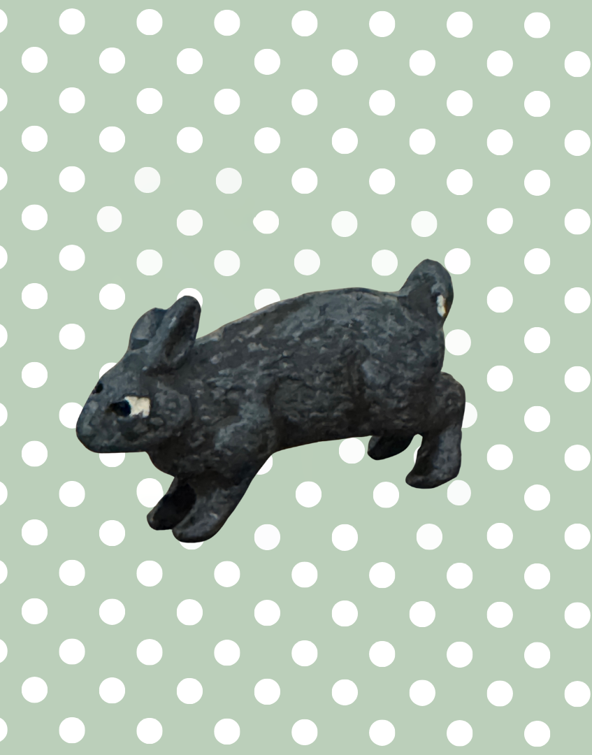 Charming Miniature Standing Dark Brown Rabbit (Version 2) | Britains Ltd Vintage Lead Countryside Figurine (1920s)
