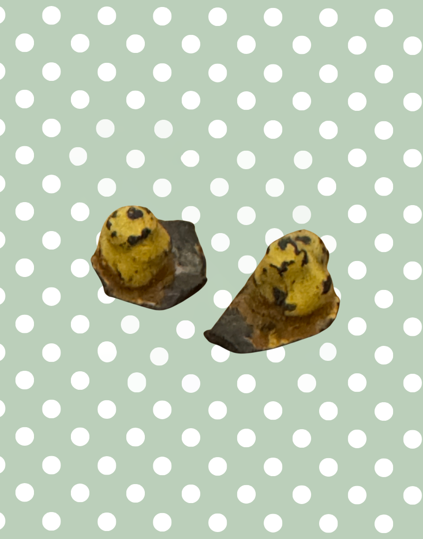 Two Tiny Sweet Miniature Chicks on Stands | Britains Ltd Vintage Lead Birds (1920s)