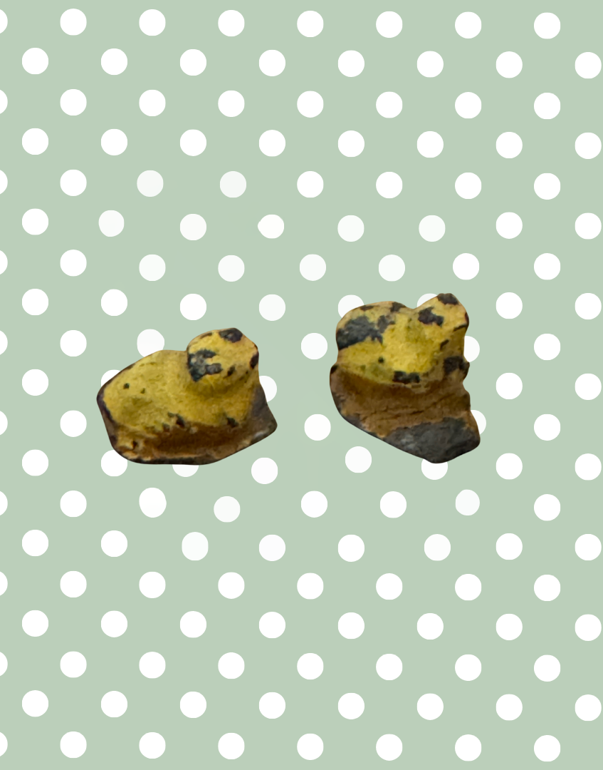 Two Tiny Sweet Miniature Chicks on Stands | Britains Ltd Vintage Lead Birds (1920s)