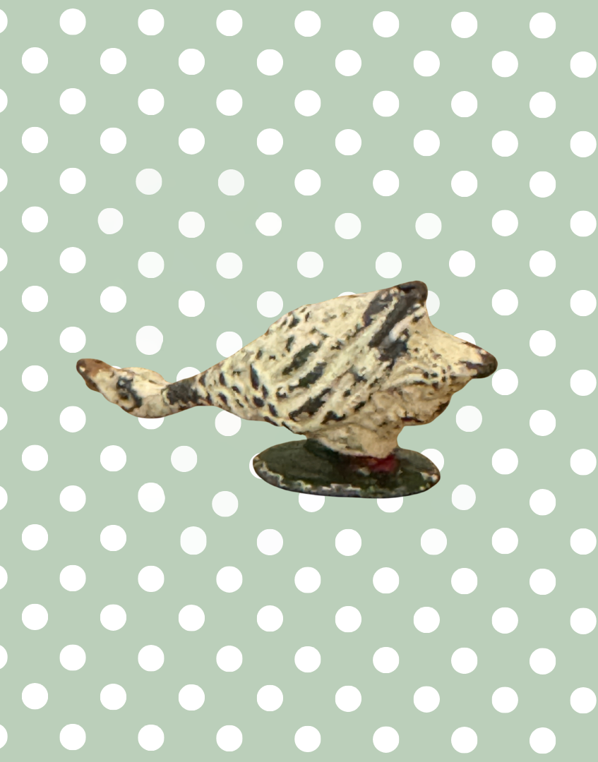 Small White Goose with Neck Down on Stand Figurine | Britains Ltd Vintage Lead Toy (1920s)
