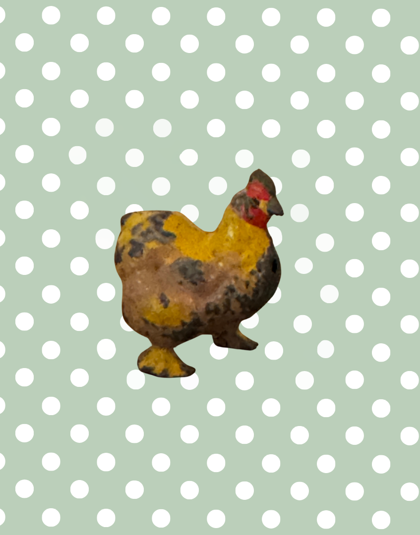 Sweet Miniature Yellow Cockerel | Britains Ltd Vintage Lead Farm Bird (1920s)