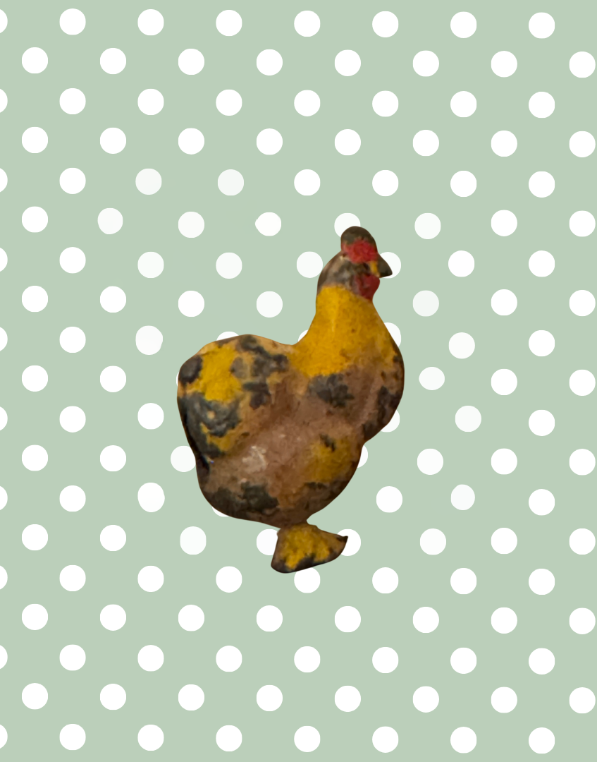 Sweet Miniature Yellow Cockerel | Britains Ltd Vintage Lead Farm Bird (1920s)
