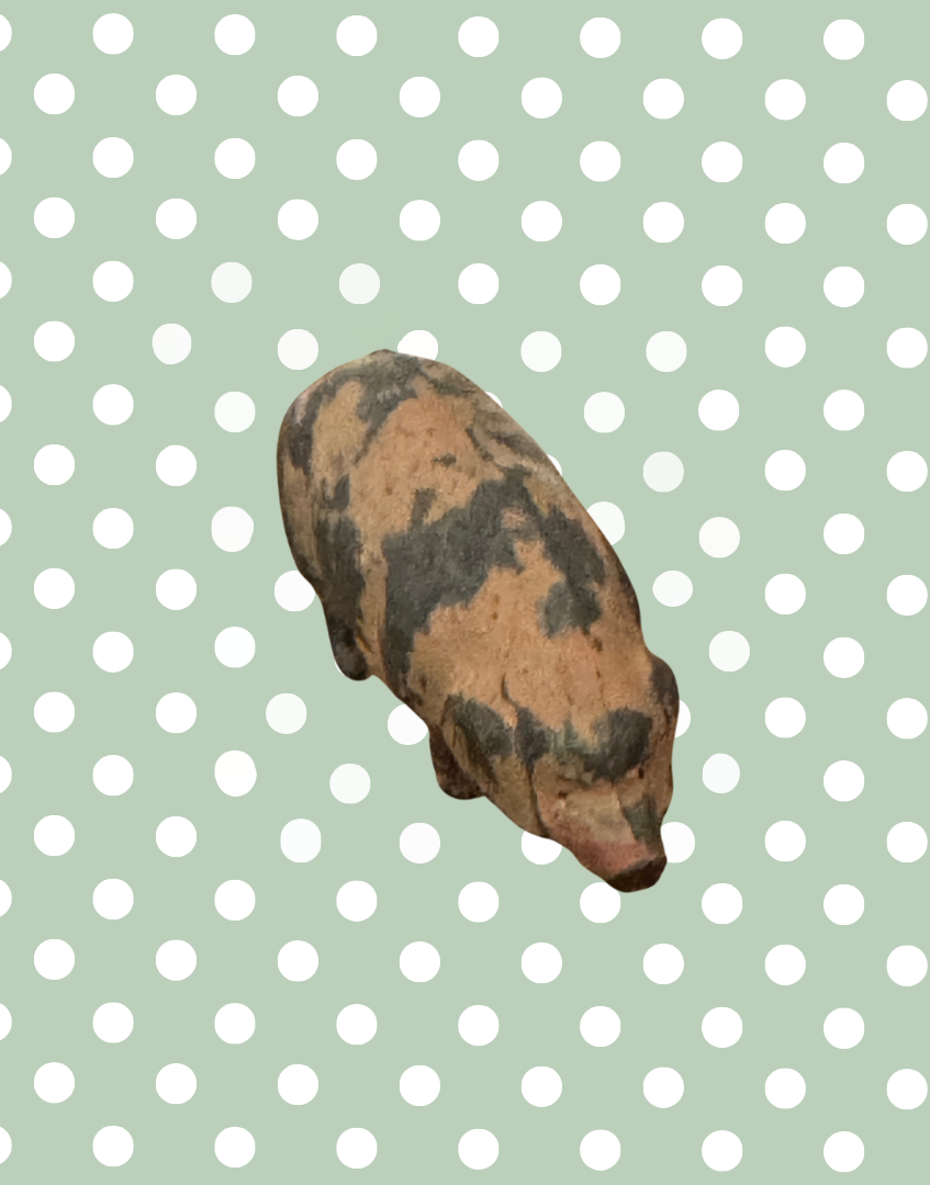 Medium Pink Patched Pig (Version 2) | Britains Ltd Vintage Lead Pig Figurine (1920s)
