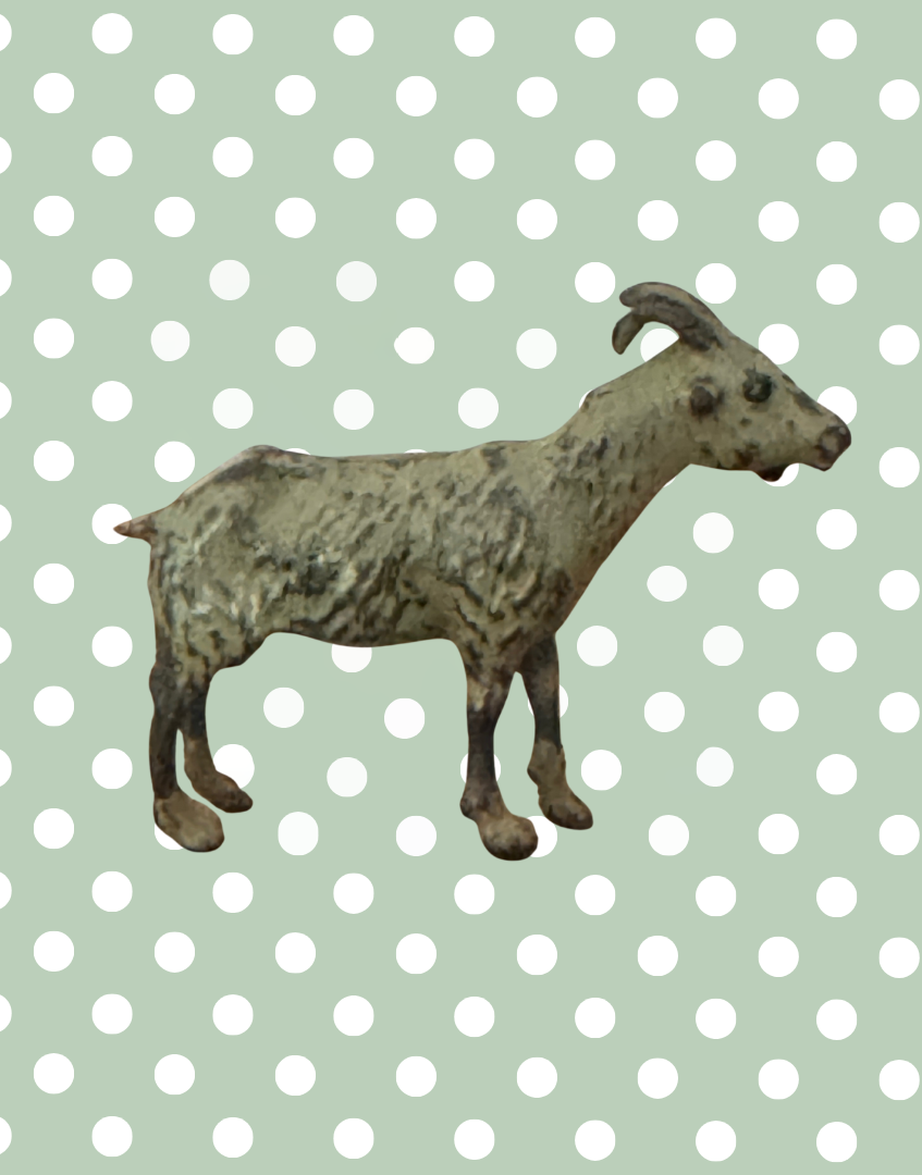 Small Grey Young Goat Collectable | Britains Ltd Vintage Lead Farm Animal (1920s)