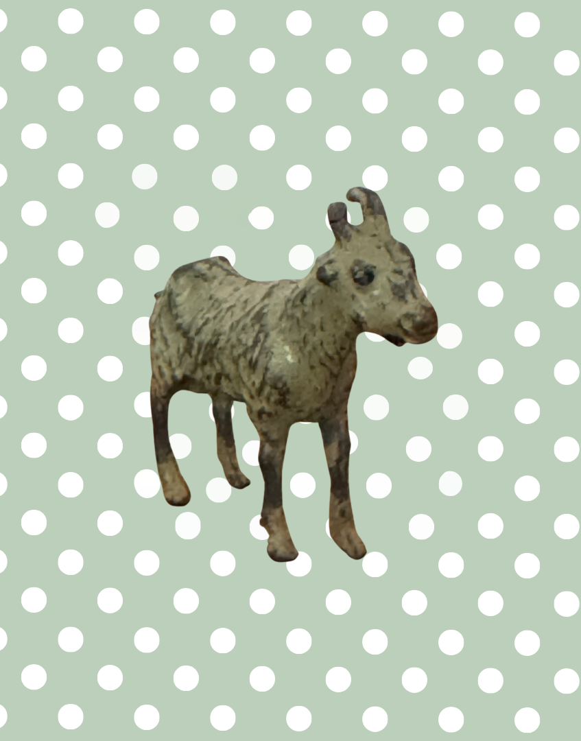 Small Grey Young Goat Collectable | Britains Ltd Vintage Lead Farm Animal (1920s)