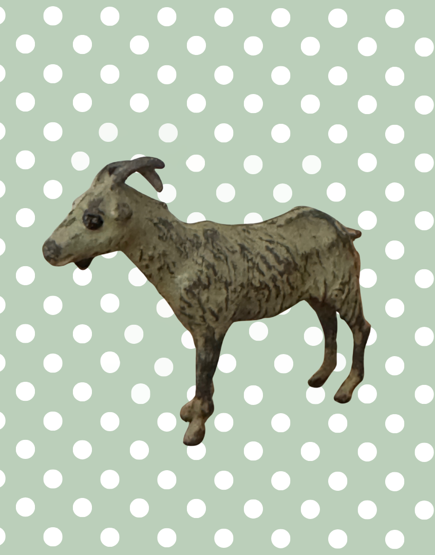 Small Grey Young Goat Collectable | Britains Ltd Vintage Lead Farm Animal (1920s)