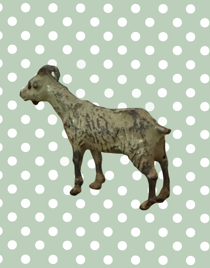 Small Grey Young Goat Collectable | Britains Ltd Vintage Lead Farm Animal (1920s)