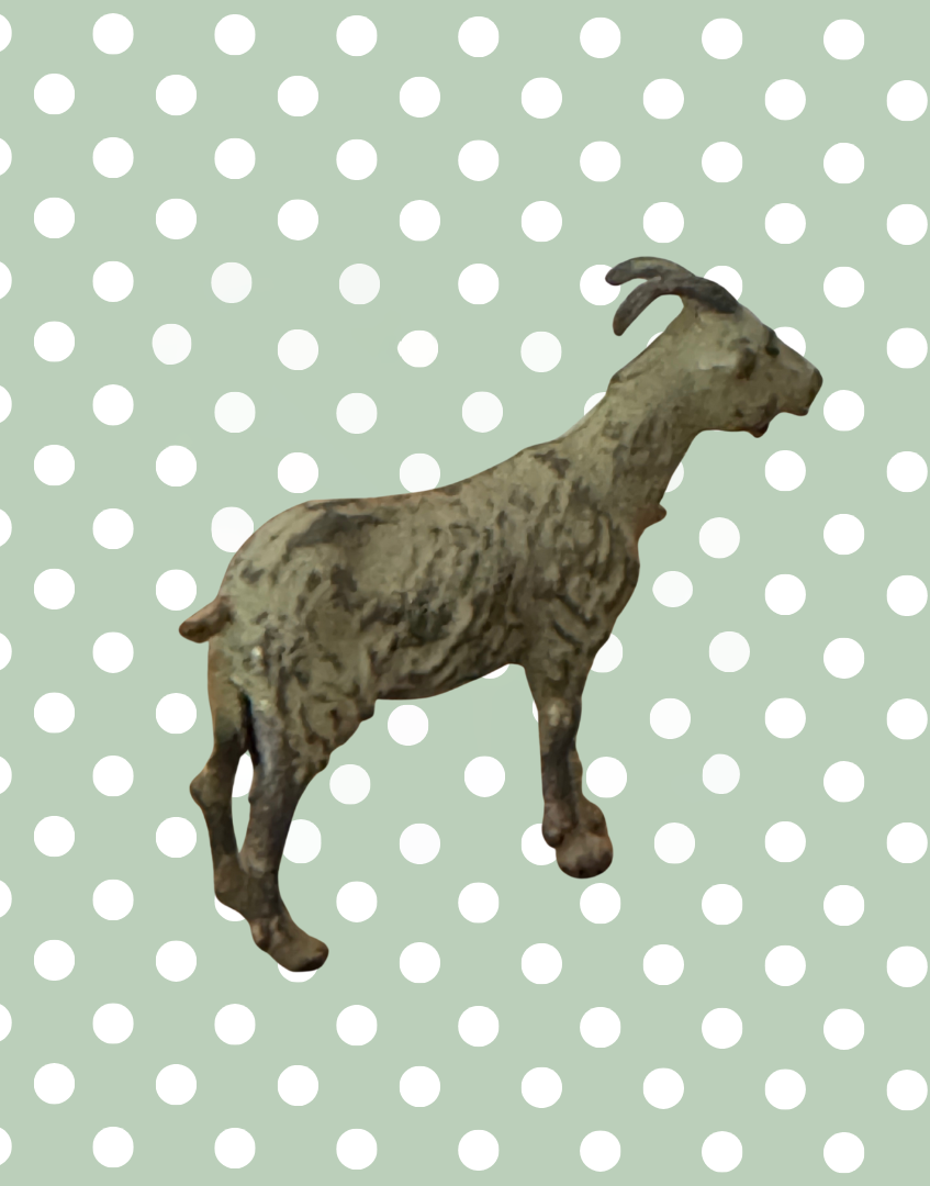 Small Grey Young Goat Collectable | Britains Ltd Vintage Lead Farm Animal (1920s)
