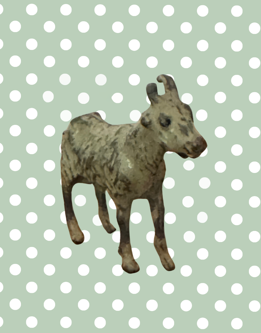 Small Grey Young Goat Collectable | Britains Ltd Vintage Lead Farm Animal (1920s)
