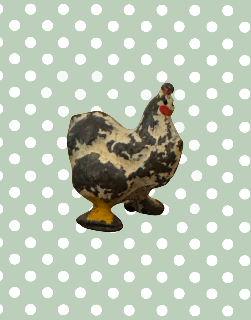Miniature White Cockerel Collectable | Britains Ltd Vintage Lead Figurine (1920s)