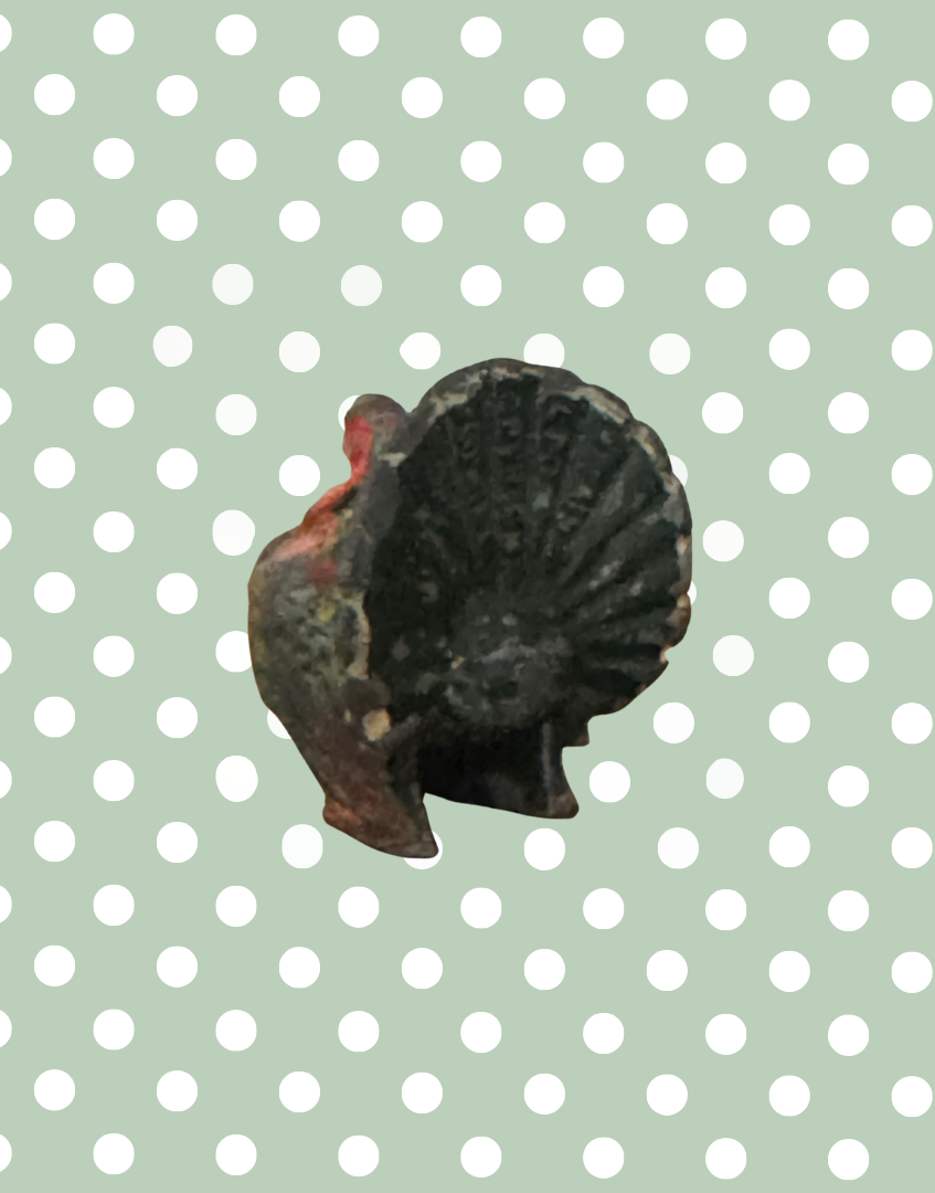 Small Black & Red Turkey With Fan Tail | Britains Ltd Vintage Lead Bird Toy (1920s)
