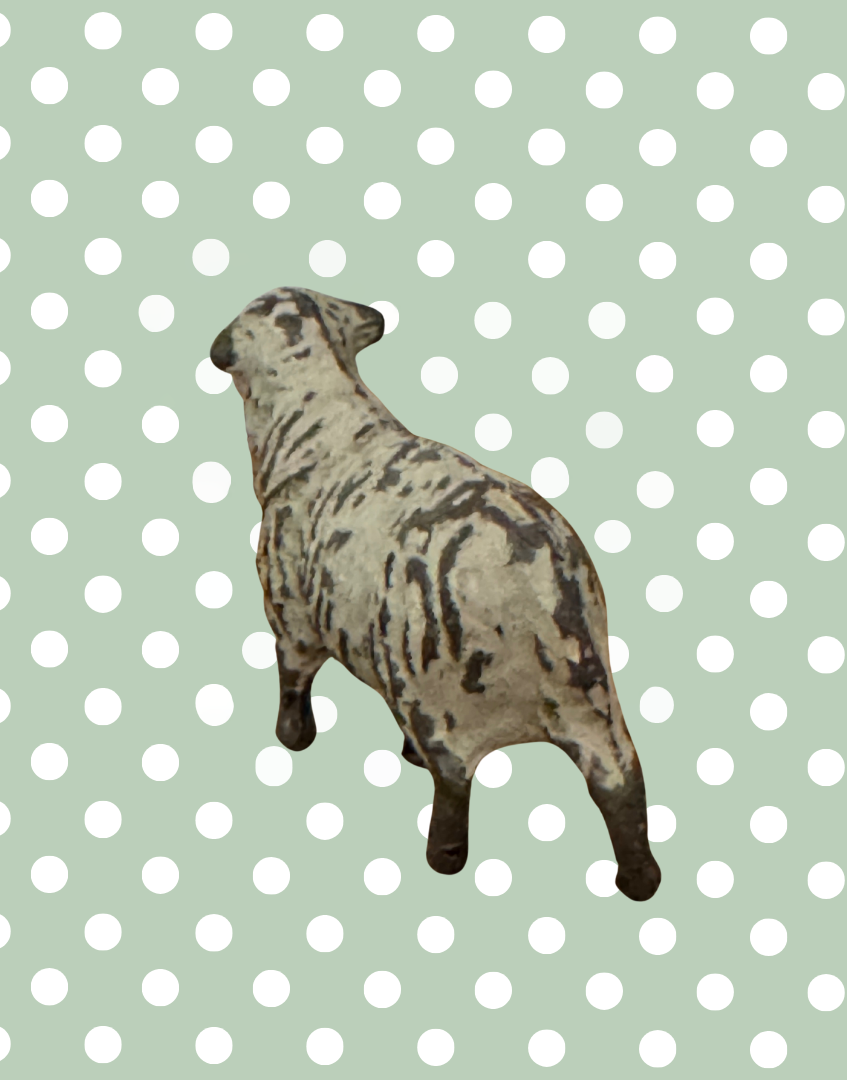 Small Standing Light Beige / White Sheep | Britains Ltd Vintage Lead Farm Animal (1920s)
