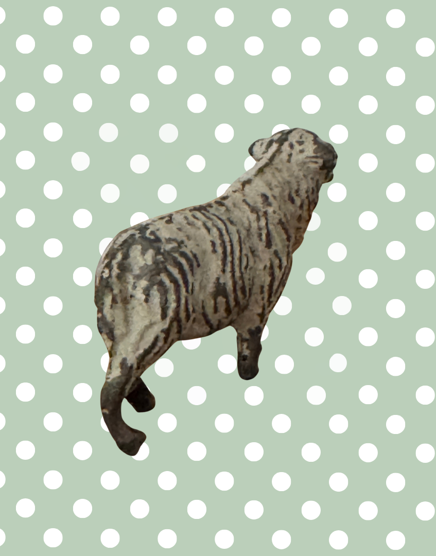 Small Standing Light Beige / White Sheep | Britains Ltd Vintage Lead Farm Animal (1920s)