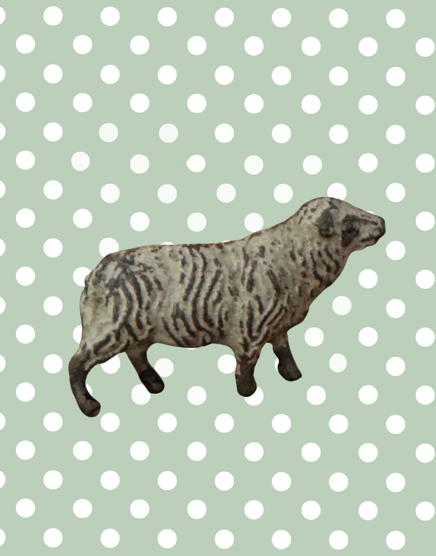 Small Standing Light Beige / White Sheep | Britains Ltd Vintage Lead Farm Animal (1920s)