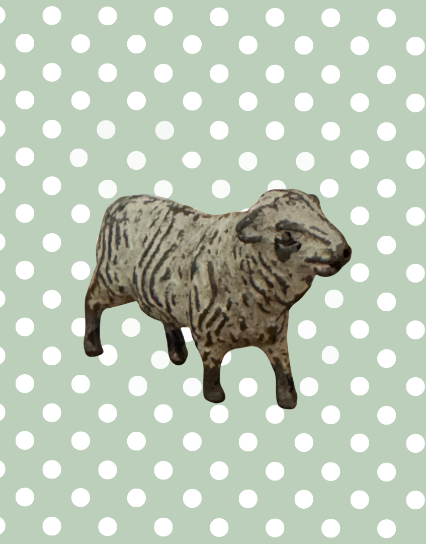 Small Standing Light Beige / White Sheep | Britains Ltd Vintage Lead Farm Animal (1920s)