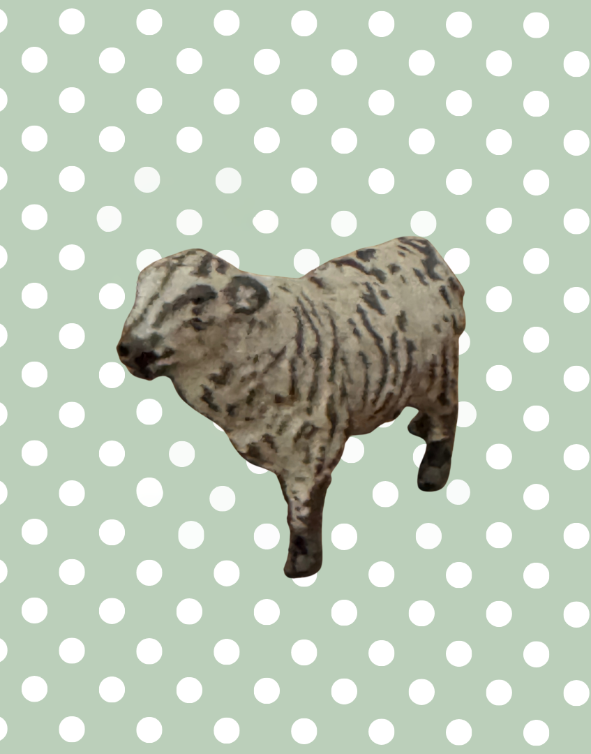Small Standing Light Beige / White Sheep | Britains Ltd Vintage Lead Farm Animal (1920s)